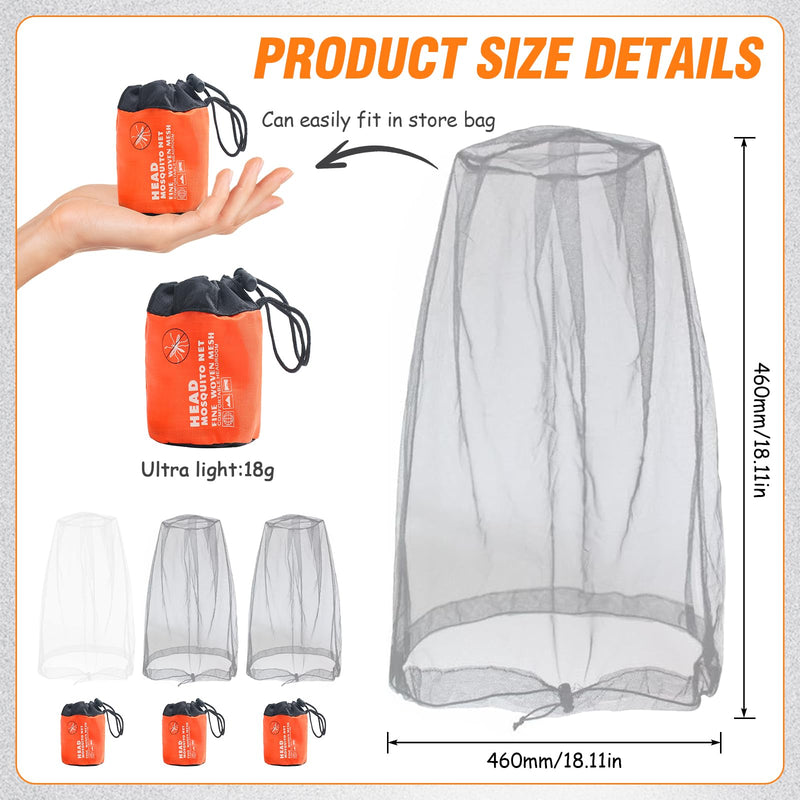 [Australia] - Mosquito Net Head Mosquito Net Head Net for No Bite Insect Protection Outdoor Mosquito (Pack of 3) 