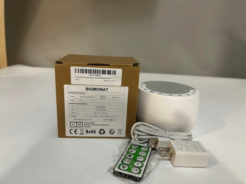 [Australia] - BIGMONAT White Noise Sleep Aid with Remote Control, with 70 Natural Soothing Sounds and AC Adapter, with Memory and Timing Functions to Improve Insomnia-White White-1 