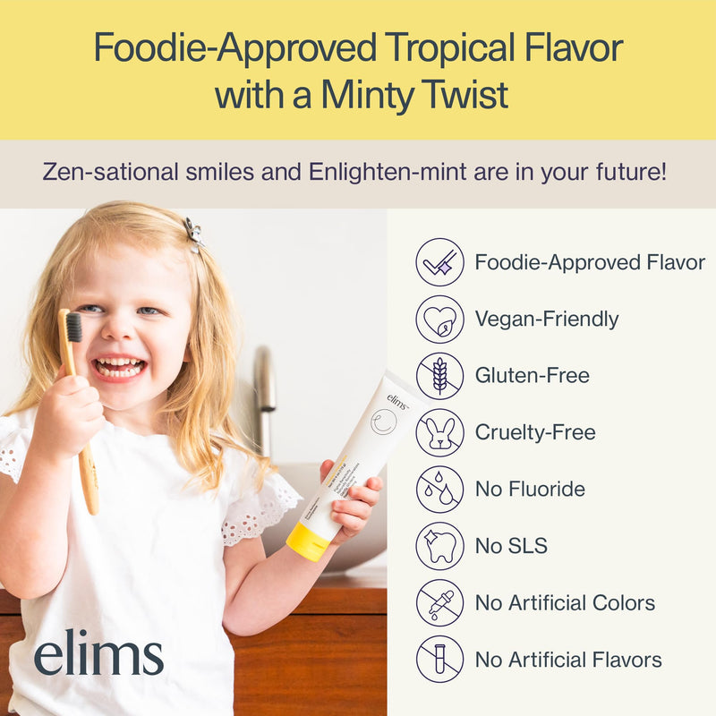 [Australia] - ELIMS Nano Hydroxyapatite Fluoride Free Toothpaste - Xylitol Remineralizing Toothpaste for Whitening Sensitive Teeth - SLS Free Orange Pineapple Mint Flavor for Adults & Kids 4oz Pineapple Orange Toothpaste 4 Fl Oz (Pack of 1) 