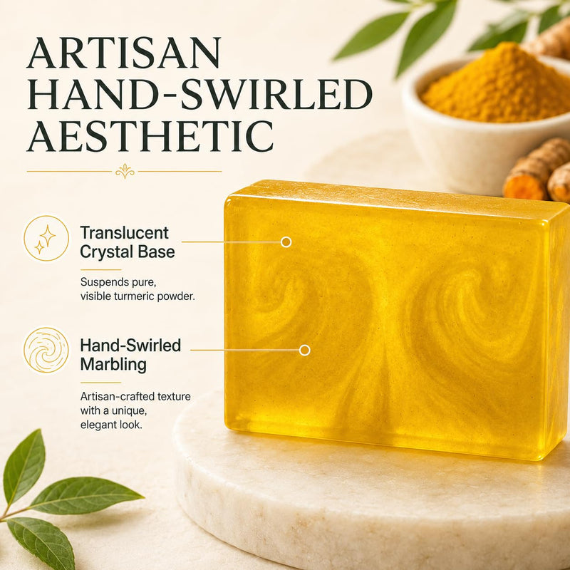 Kojic Acid & Turmeric Soap Bar - Hand-Swirled Aesthetic with Visible Turmeric & Vitamin C, Brightening Cleanser for Uneven Skin Tone, Face & Body Wash with Shea Butter & Glycerin, 4Bars/3.53 oz 4