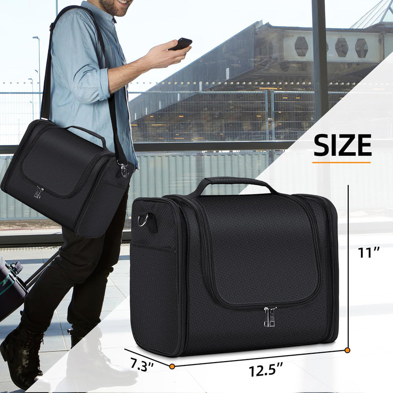 Extra Large Toiletry Bag and PVC LeatherToiletry Bag Black