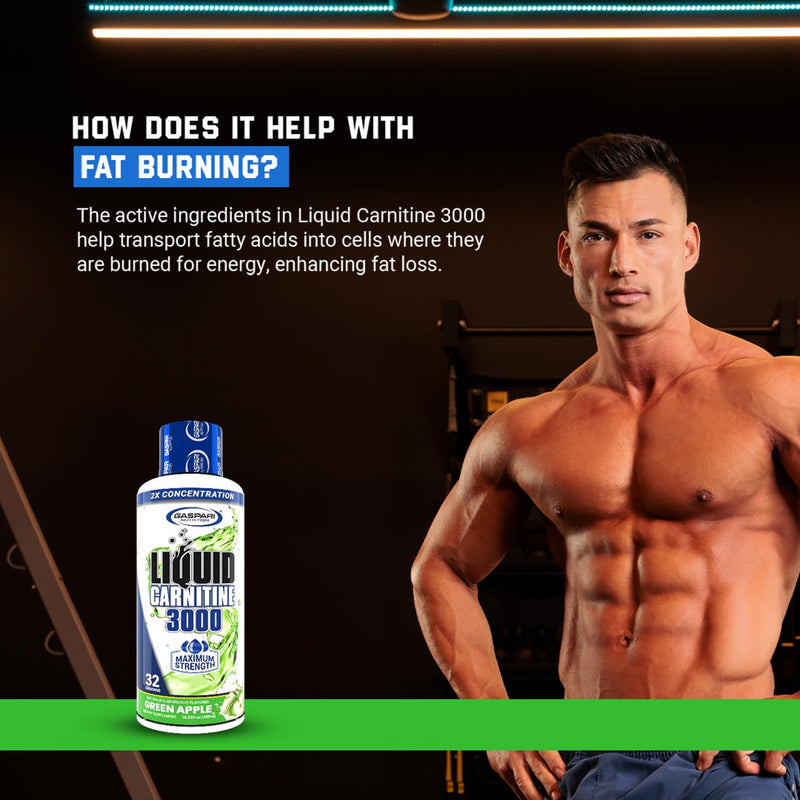 [Australia] - Gaspari Nutrition Liquid L-Carnitine 3000, Stimulant Free, Increased Metabolism, Enhanced Energy, Non GMO, Gluten Free, BPA Free (32 Servings, Orange Pineapple) 