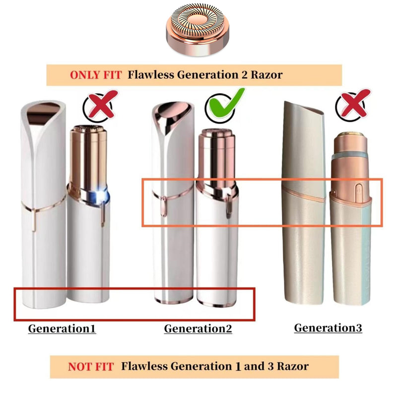 Facial Hair Remover Replacement Heads Generation 2 for Finishing Touch Flawless Facial Hair Removal Tool for women,Double Halo Painless and Smooth As Seen On TV. 4-Gold