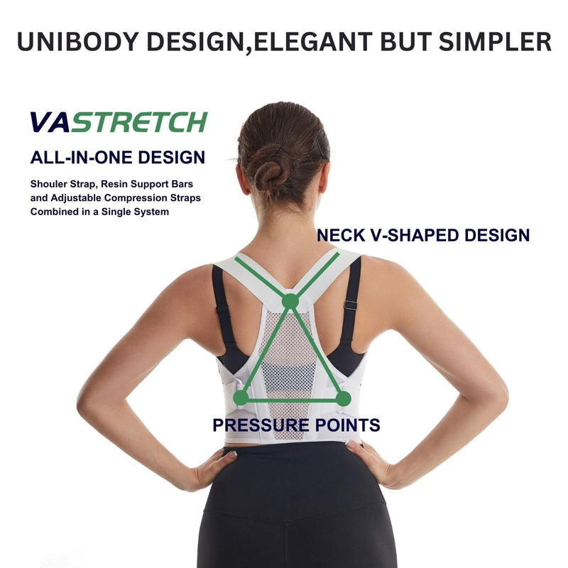 Posture Corrector for Women,Upper Back Pain Support,Slim & Adjustable Shoulder Brace - Back Brace for Back Pain Relief,Chest Pain Relief,White,Small
