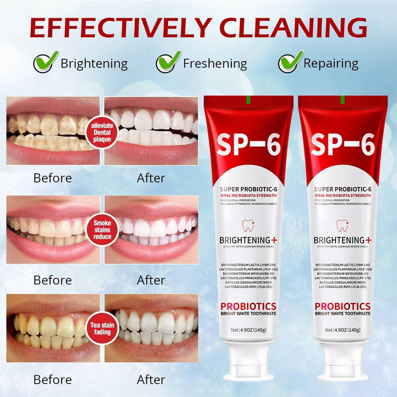 [Australia] - SP-6 Probiotic Whitening Toothpaste for Teeth Whitening and Gum Health,Fresh Mint Flavor,Daily Use for Oral Care (2 Packs, Mild Mint) 0.24 Ounce (Pack of 18) 