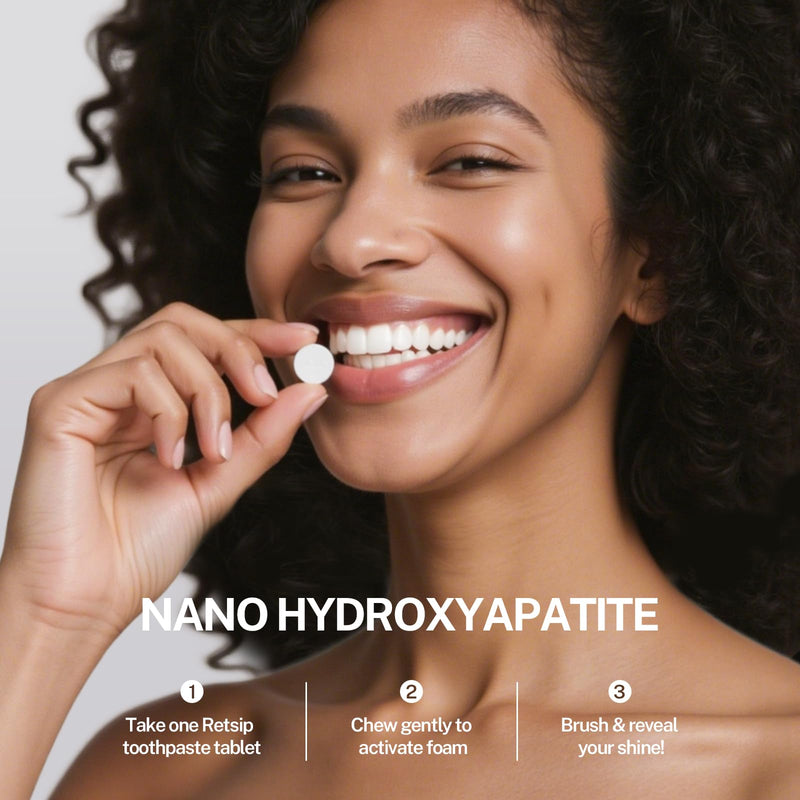 Toothpaste Tablets - 5% Nano Hydroxyapatite, Fluoride Free, Travel Friendly, Eco &Plastic Free, Remineralize & Whitening - 186pcs