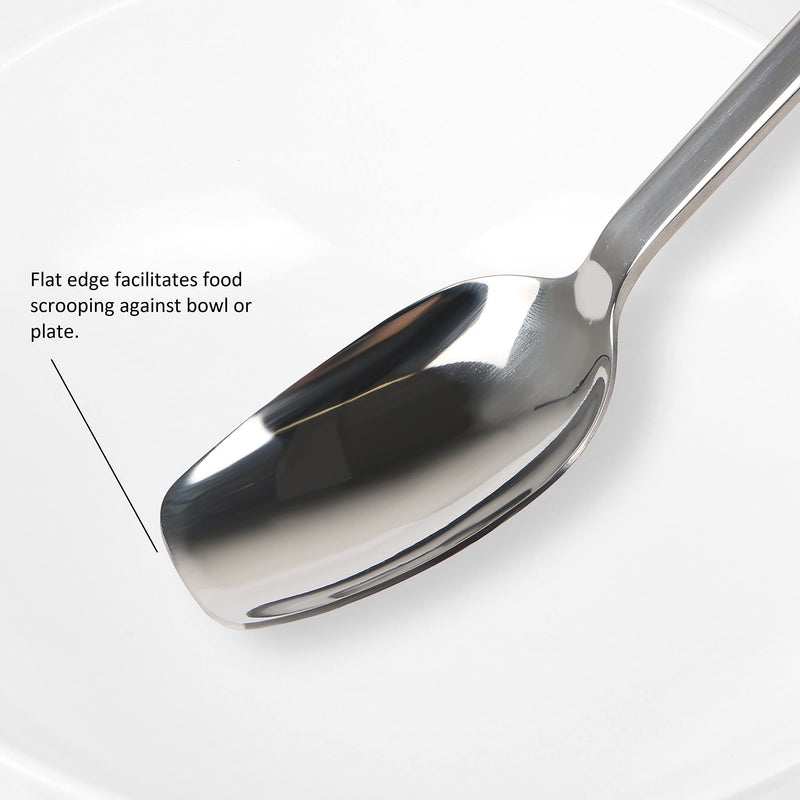 [Australia] - Silverware Adaptive Spoons for Parkinson's - Utensils for Elderly, Disabled, Adults, Parkinson's Patients, Handicapped, Non-Weighted Flat Edge Spoon by Senior ICare 