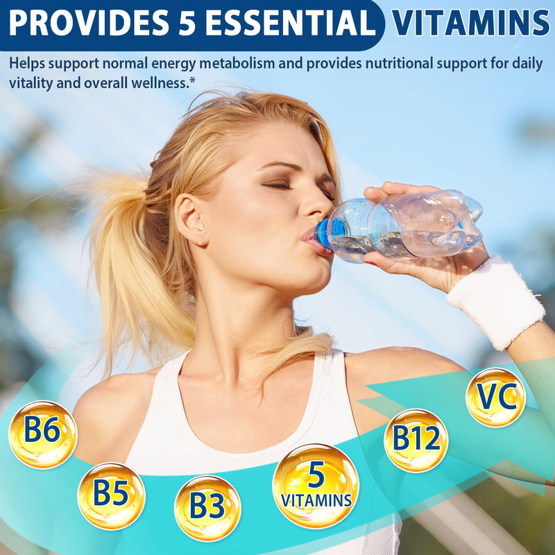 Hydration Powder 24 Sticks, 6 Mixed Fruit Flavours | 7 Key Electrolytes + 5 Vitamins, Zero Sugar, Low Calorie, Rapid Hydration & Energy