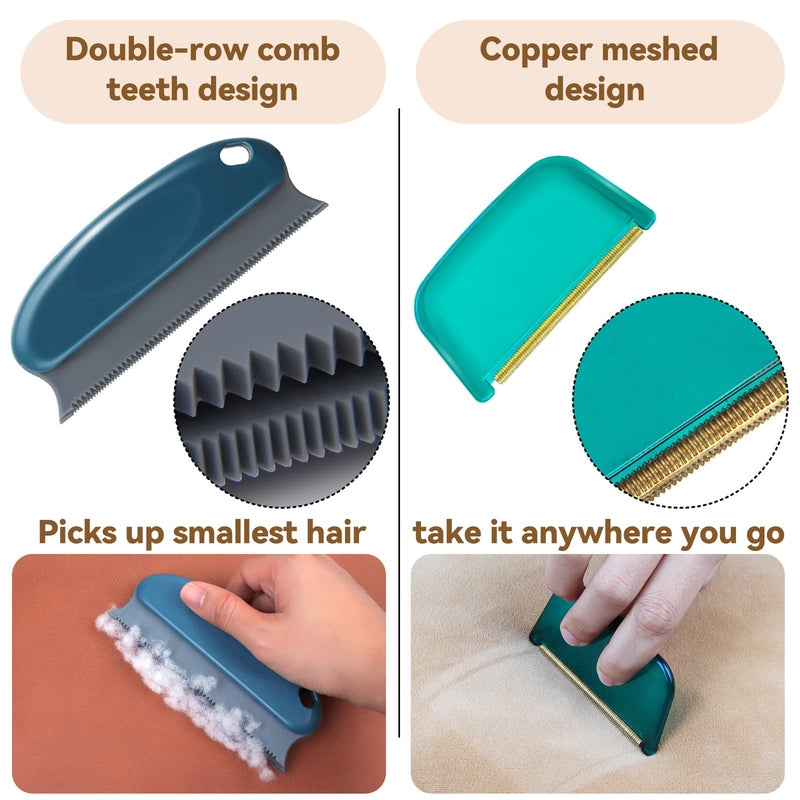 [Australia] - Pet Hair Remover - 4 Pack Dog Cat Hair Remover for Couch Furnitures, Reusable Lint Remover Shaver Portable Carpet Rake Scraper Brush for Blanket,Clothing, Pet Towers, Car Upholstery Blue 