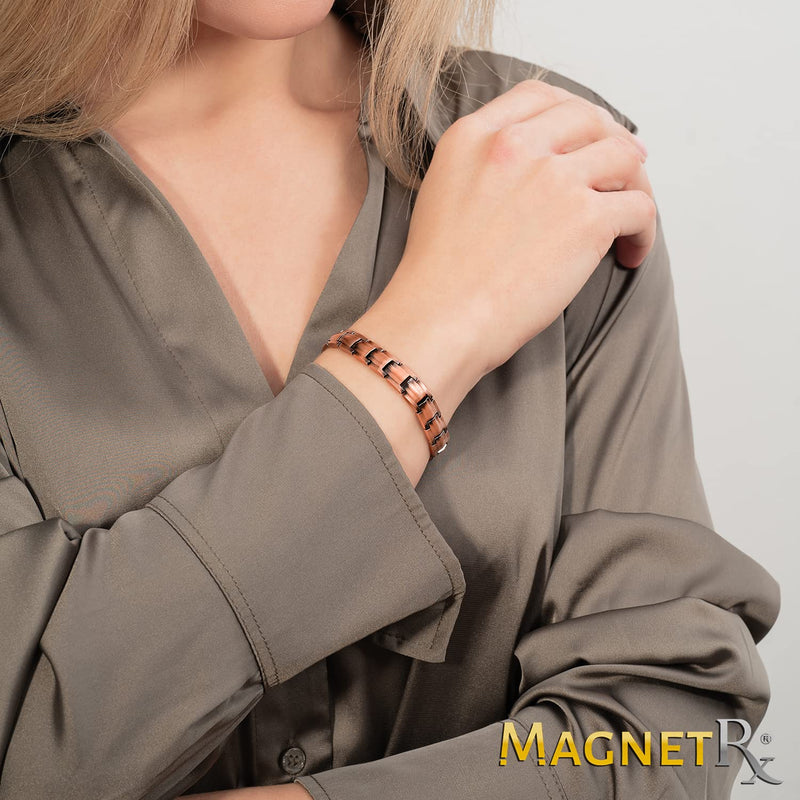 [Australia] - MagnetRX® Pure Copper Bracelets for Women – Ultra Strength Magnetic Copper Bracelet for Women – Adjustable Bracelet Length with Included Sizing Tool Classic Style 
