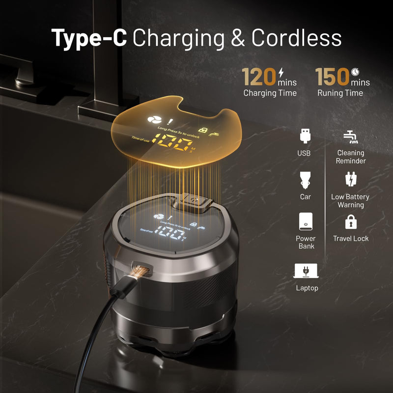 Head Shaver for Bald Men: Electric Bald Razor-7D Wet/Dry Shaving-Professional Grooming Kit for Balder-Rechargeable Head Shavers for Scalp/Face/Beard -Close Shave