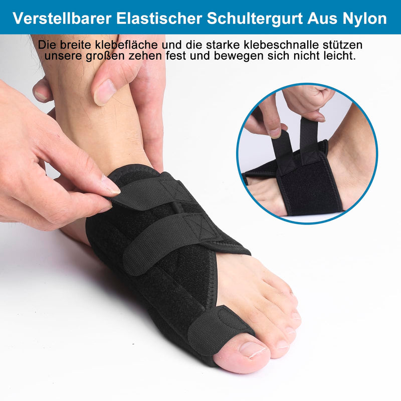 [Australia] - Hallux Valgus Correction Splint for Relieving Big Toe Pain and Aligning the Toes Hallux Valgus Bandage for Men and Women Protecting the Big Toe (Black, Right) Black 
