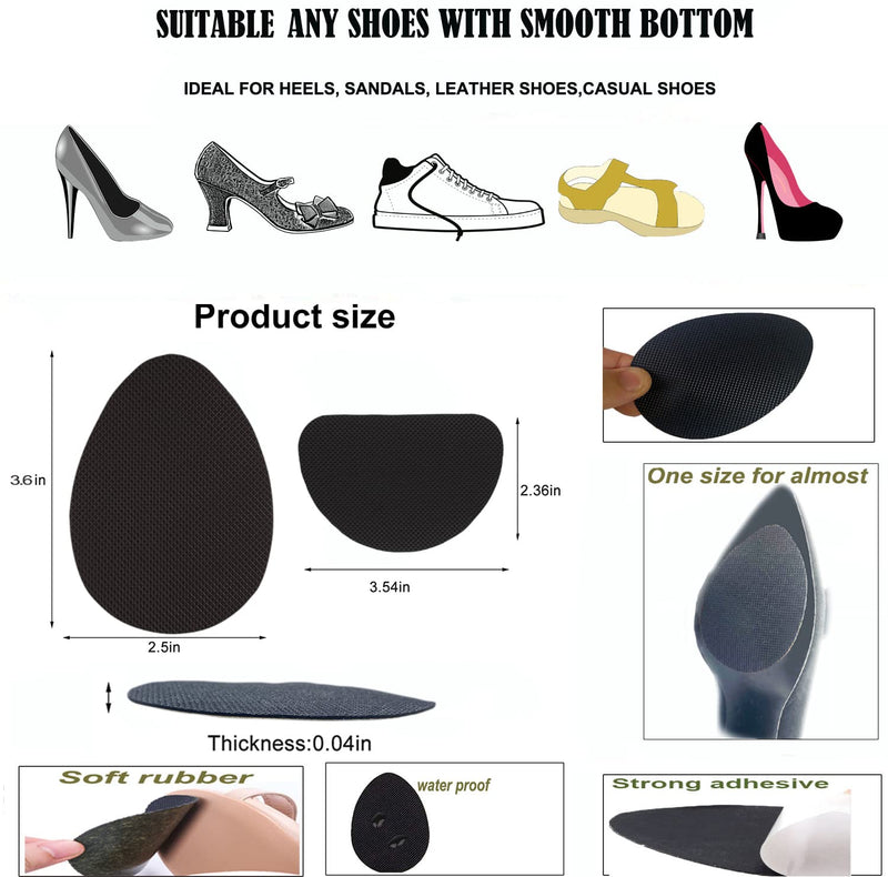 [Australia] - Non-Slip Shoes Pads Sole Protectors Adhesive, High Heels Anti-Slip Shoe Grips (Black 4pairs) Black 4pairs 