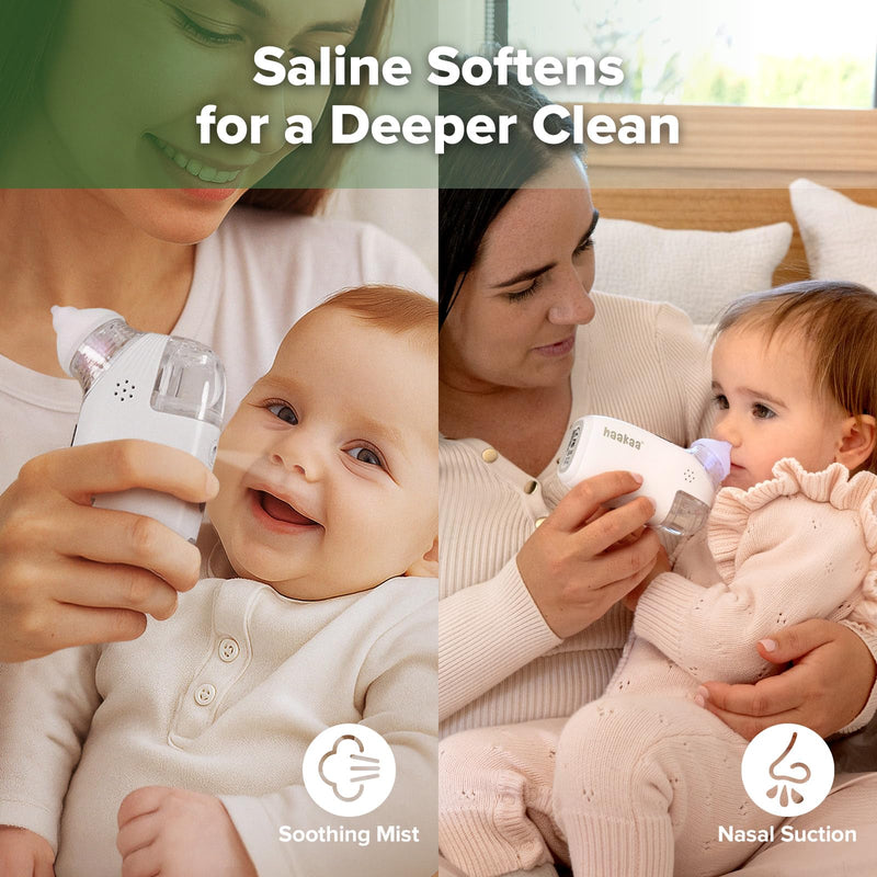 [Australia] - Haakaa Nasal Aspirator for Baby, 2-in-1 Electric Baby Nasal Aspirator with Sprayer ‚Äì Baby Nose Sucker, Nose Sucker for Baby ‚Äì 5 Adjustable Suction Levels up to 65kPa, Quiet, Music & Lights 
