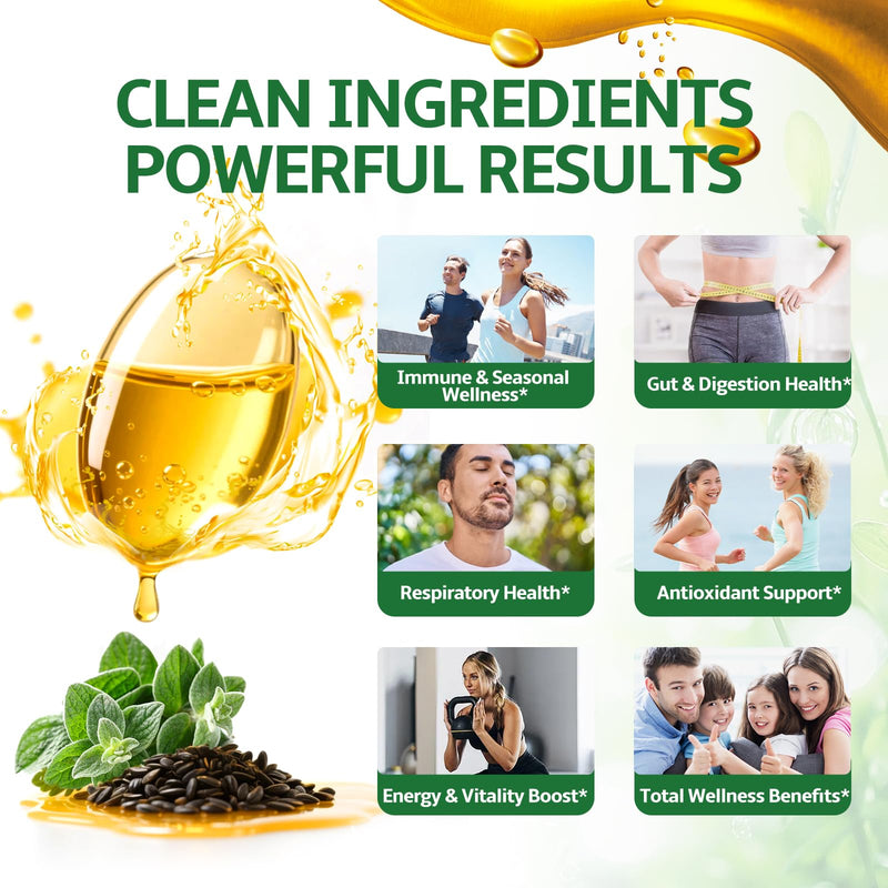 [Australia] - Oil of Oregano Capsules, 4-in-1 Organic Oil of Oregano with Black Seed Oil, Moringa & Vitamin D3 Softgels for Immune Support, Carvacrol & Thymoquinone, Non-GMO, 300 Softgels- 150 Days Supply 