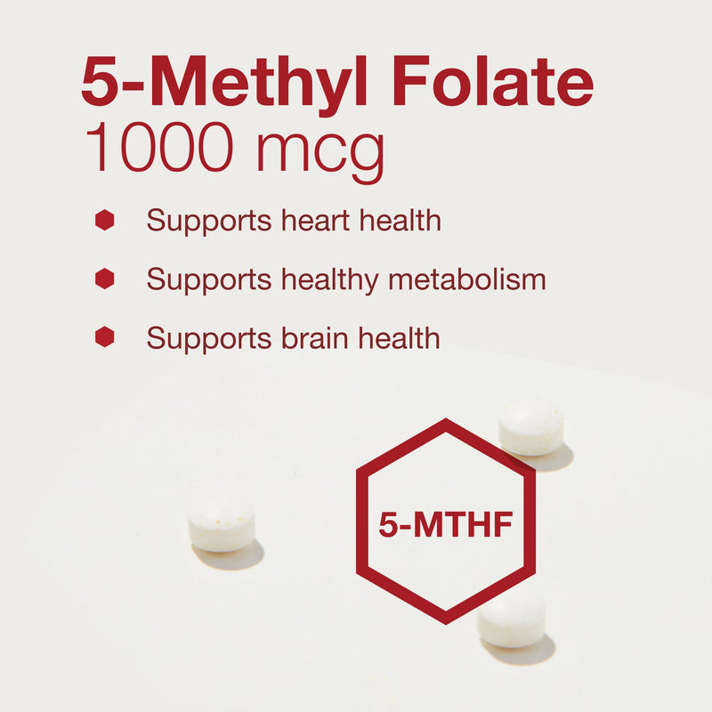 PROTOCOL FOR LIFE BALANCE 5-Methylfolate 1,000 mcg, Brain, 90 Tabs | Superior Methyl Folate Bioavailability, for Brain Support*, Folate Supplement for Women and Men, Kosher and Vegan 90 Count (Pack of 1)
