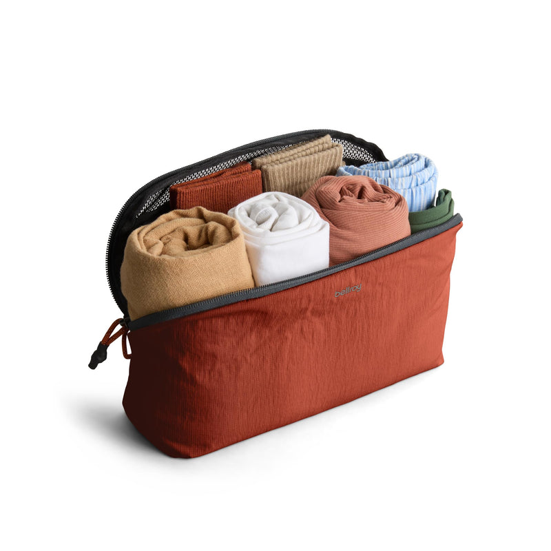 Bellroy Packing Cube, 4L Travel Organizer Pouch - Clay | 4L organizer packing cube with an internal zip pocket and a durable, lightweight design