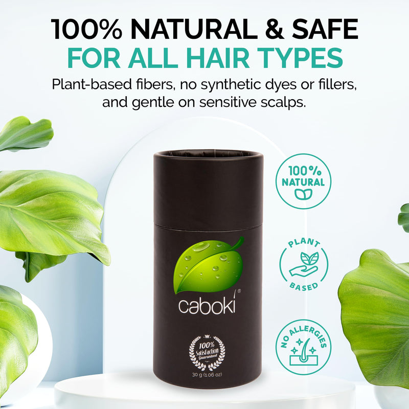 Caboki Hair Fibers for Thinning Hair – Plant-Based Powder - 30g Dark Brown | Instantly Thicker and Fuller-Looking Hair – Natural Plant-Based Fibers – Hair Powder for Men & Women - 90-Day Supply