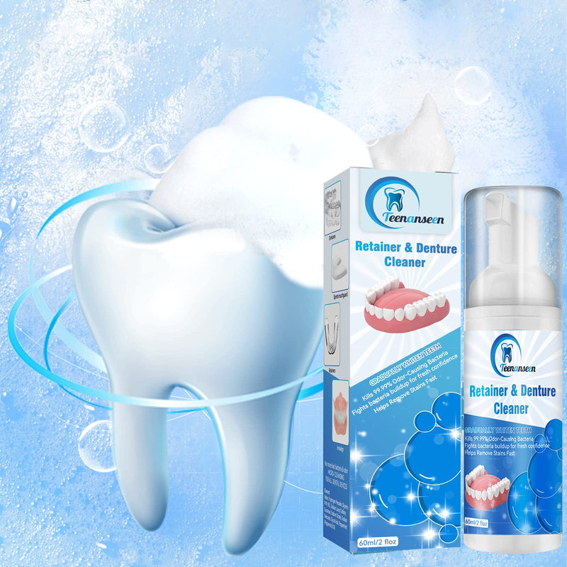 [Australia] - Aligner Cleaner, Denture Cleaner and Whitener Paste Foam Perfect for Sports Mouth Guard and Denture, Fast-Acting Alternative to Retainer Cleaner Tablets, Whitens Teeth and Fights Bad Breath 2 Pack 2 Fl Oz (Pack of 2) 