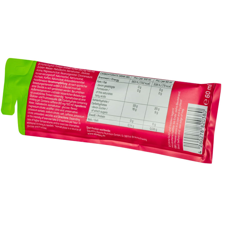 [Australia] - Squeezy Liquid Energy (Lemon & Caffeine) Pack of 12 - Sport Energy Gel with increased water content for quick and lasting energy with maximum tolerability during marathons etc. - without drinking afterwards Lemon & Caffeine 60 ml (Pack of 12) 