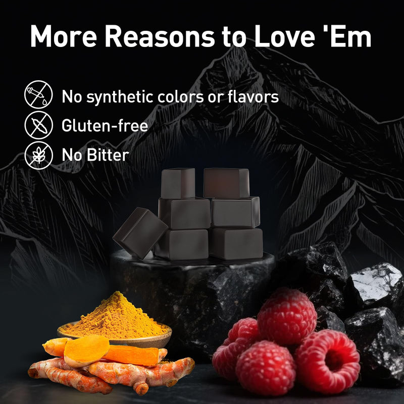 [Australia] - Pure Himalayan Shilajit Gummies for Men & Women, Organic Ashwagandha Gummies, 85+ Trace Minerals & 75% Fulvic Acid for Energy, Stamina & Immune Support, Vegan Non-GMO, 60 Count 60 Count (pack of 1) 