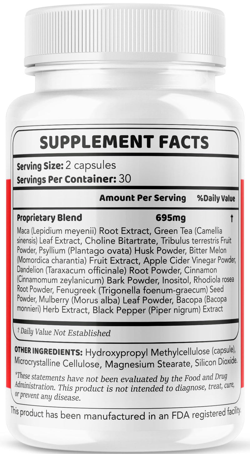 GlucoZone Blood Support - GlucoZone Capsules Support Optimizer Supplement All Natural Advanced Formula, Pills Premium Vitamins for Health & Wellness, 60 Capsules for 1 Month