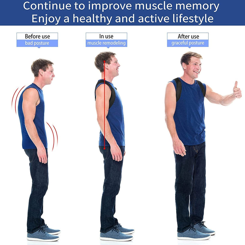 Posture Corrector Upper Back Brace Neck Shoulder Back Support Brace Pain Relief Belt for Women Men Braces Spine Straightener Breathable (Chest sizes from 28" to 50") Chest sizes from 28" to 50"