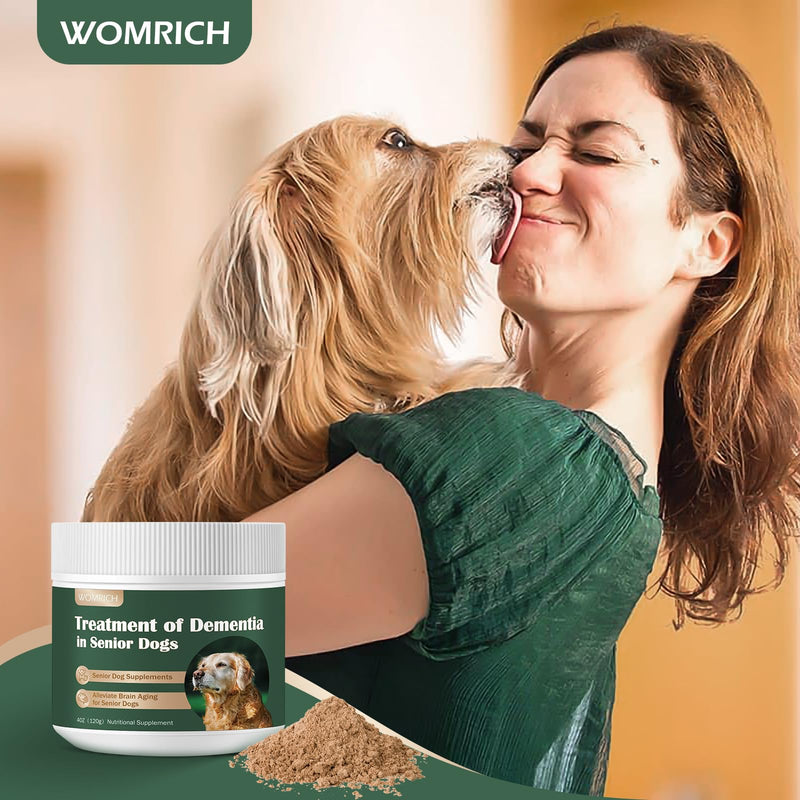 Senior Dog Supplements Dog Dementia Supplement Mushroom Powder for Dogs 120g | Cognitive Supplement for Dogs Addresses Getting Lost, Social Withdrawal | Canine Cognitive Dysfunction - PawsPlanet Australia