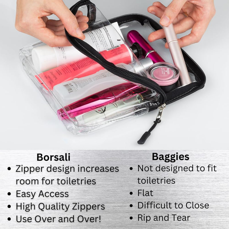 Gray TSA Quart Size Bag Approved for Carry On Travel with Brown Small Crossbody Bag for Women and Paper Soap Sheets 1 Case with 50 Sheets To Go