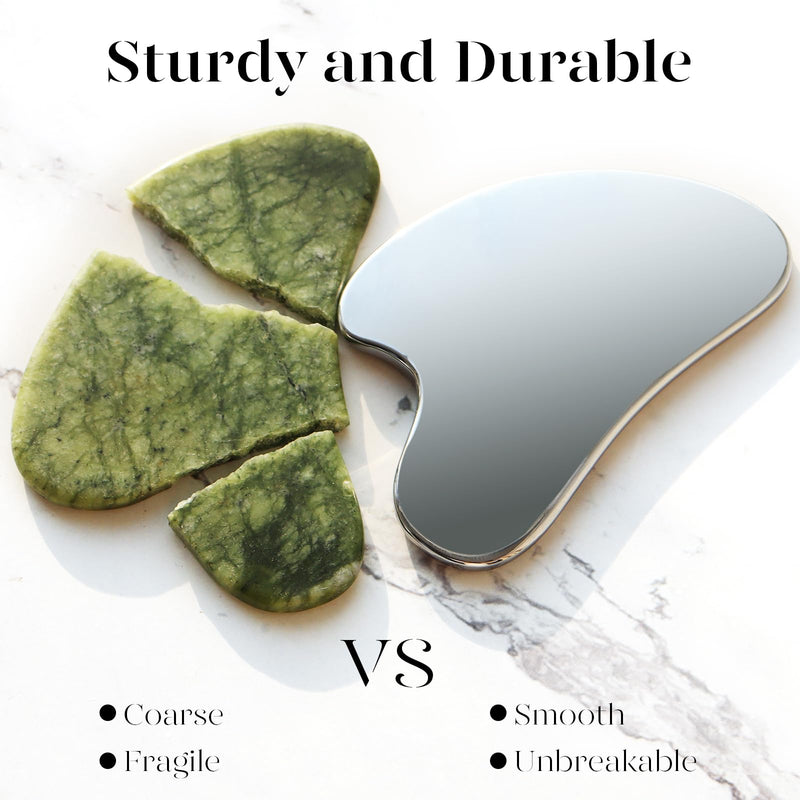 [Australia] - BAIMEI Stainless Steel Gua Sha Facial Massager Tools |Relax Back Muscles | Face Sculpting | Daily Beauty Routine | Guasha Tool for Face|Skincare Gift for Women Grey 