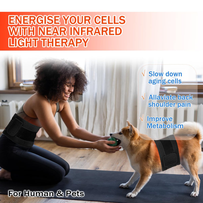 [Australia] - Red Light Therapy Infrared Light Therapy Pad for Body Pain NIR Deep Therapy for Back Knee Hands Feet Relief Portable 660nm 850nm Home Heating Light Therapy Wrap Belt Gift for Women Men L 