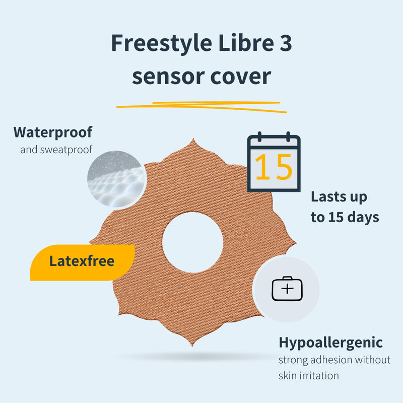 MySweetStitch - 25 x Freestyle Libre 3 Patches Mandala, Overpatch Ø 65mm, Waterproof, Breathable, Skin-Friendly, Made in Germany, Black 25 piece