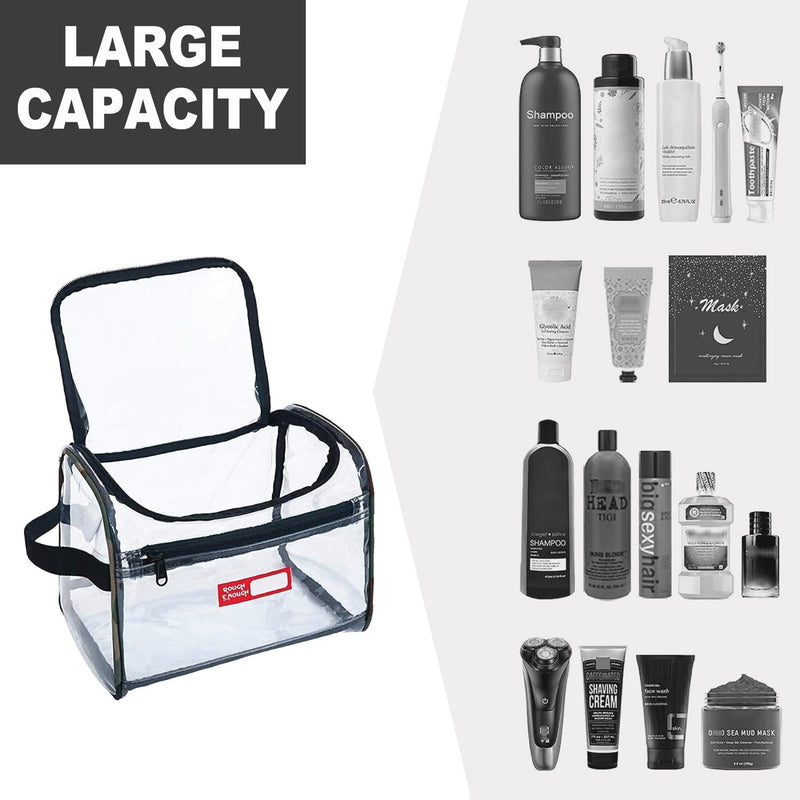 Rough Enough Clear Makeup Toiletry Bag Cosmetic Organizer Large for Travel Women Bundle Set