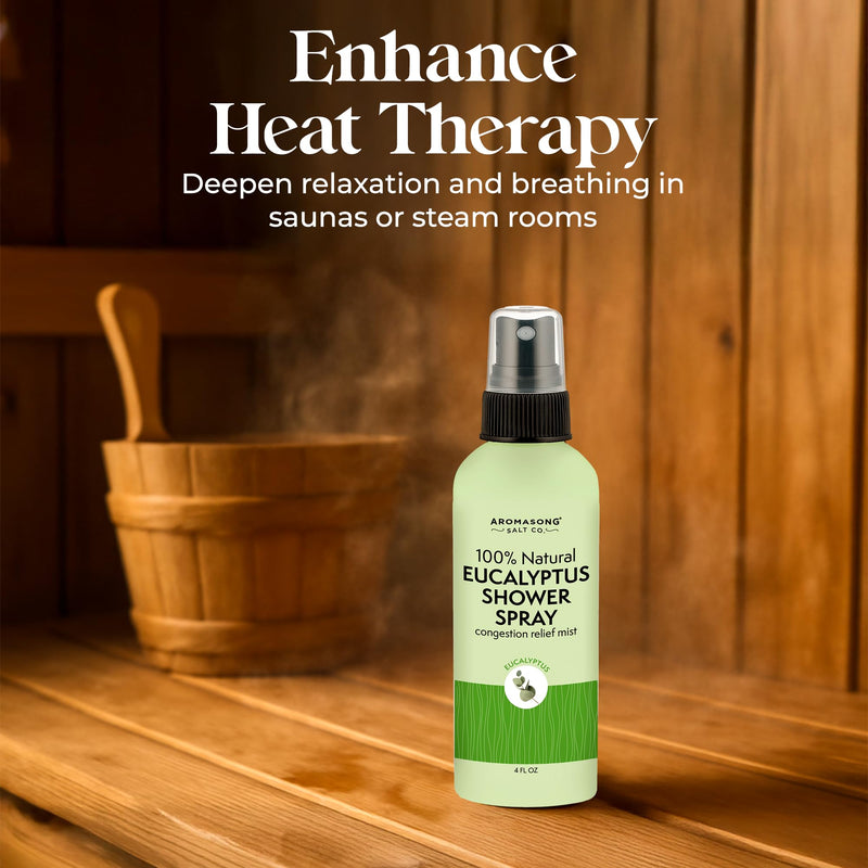 Aromasong Eucalyptus Shower Spray Aromatherapy (Pack of 2) – 100% Natural Eucalyptus Essential Oil Mist for Shower – Made in USA – Sinus Relief & Spa-Like Steam, 4 fl oz 4 Fl Oz (Pack of 2)