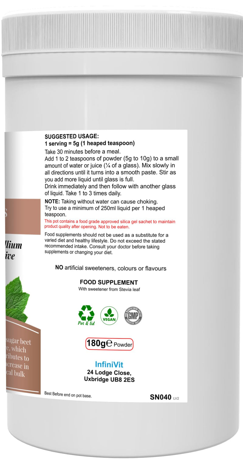 Digest Fibre Plus -Fibre Supplement Powder,Psyllium Husk - Plantago Ovata, with Glucomannan, Sugar Beet Fiber, Fennel, Ginger, Pepper Mint Leaf and Probiotics- High Strength