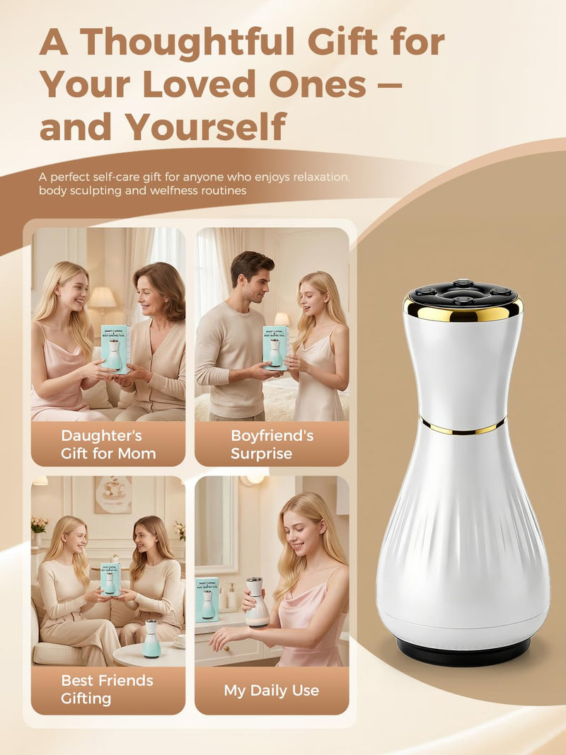 Electric Cupping Massager for Body with Suction, Red Light & Heat, Lymphatic Drainage Massager, 12 Intensity Body Sculpting Machine, Cellulite Massage Tool for Arms Legs Waist Back