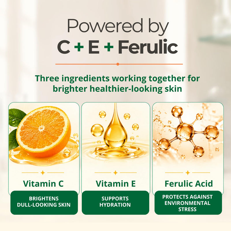 Vitamin C Face Serum with Vitamin E and Ferulic Acid | CE Ferulic 15% with Hyaluronic Acid (Compare to Skin Ceut.) | 2oz, Anti Aging and Wrinkle Serum for Face