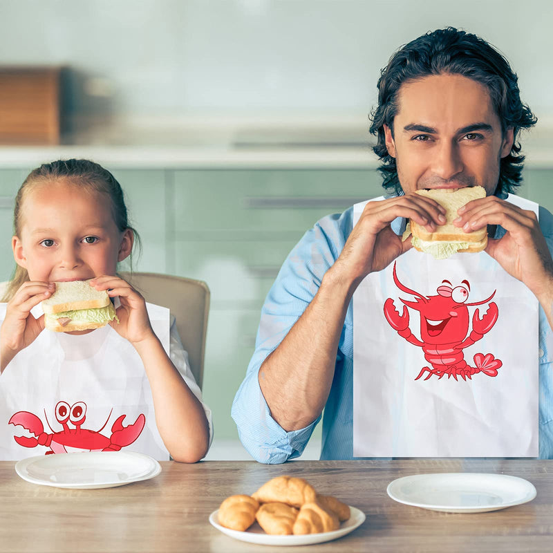 [Australia] - Geyoga Lobster Bibs Bulk 23 Inch Crawfish Boil Seafood Boil Party Supplies Crab Plastic Seafood Funny Bibs for Adult Size 30 