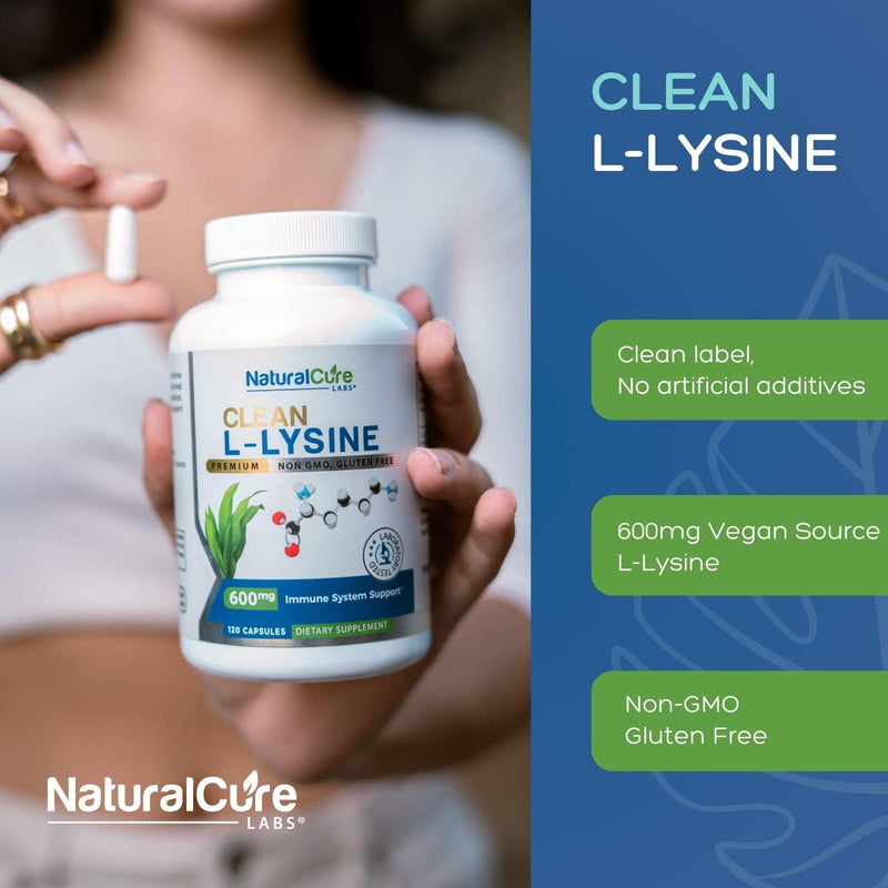 [Australia] - Clean L-Lysine 600mg, 120 Capsules | Vegan, Non-GMO, & Gluten Free 120 Count (Pack of 1) 
