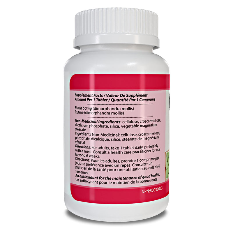 Rutin 50mg 90 Tablets [1 Bottle], Help Absorb and Utilize Vitamin C, Improved Vascular Health, Vision Care 90 Count (Pack of 1)