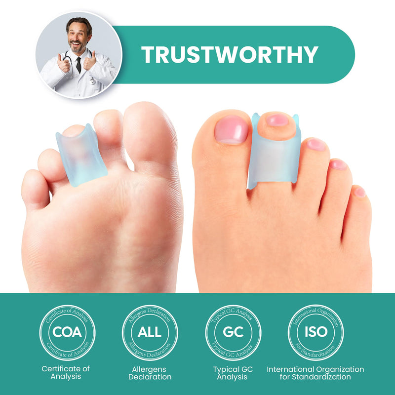 [Australia] - Welnove Hammertoe Corrector - 6 PCS Toe Splints Realign Bent, Curled, Crooked, Claw, Hammer Toes - Toe Straighteners for Men and Women - Blue 