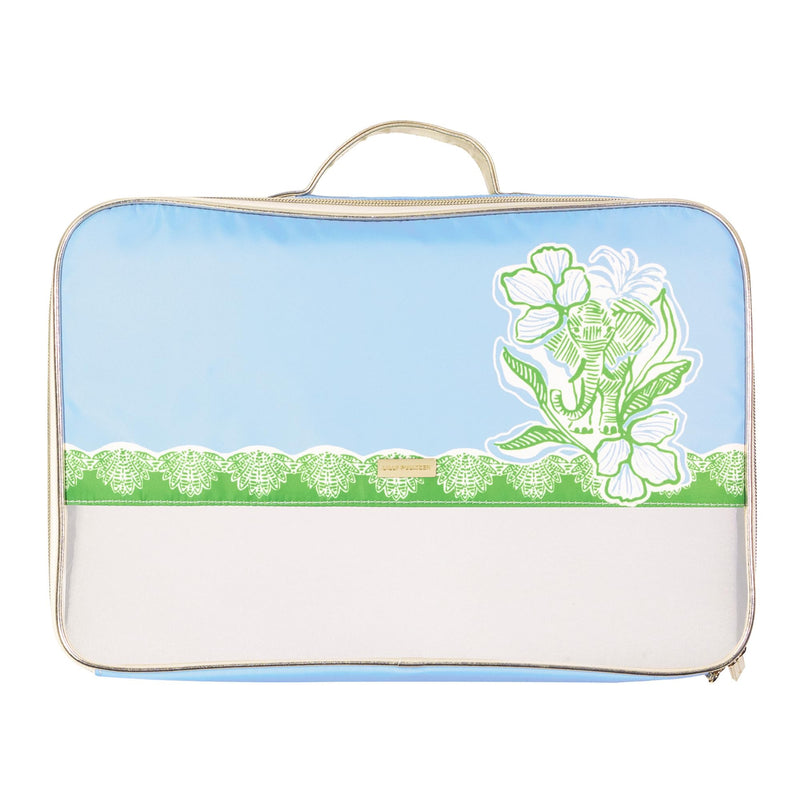 Lilly Pulitzer Packing Cubes Set of 3, Swayin in the Breeze | Resort Ready Polyester & Mesh Suitcase Luggage Organizers in 3 Sizes with Metallic Leatherette Trim & Handles for Travel