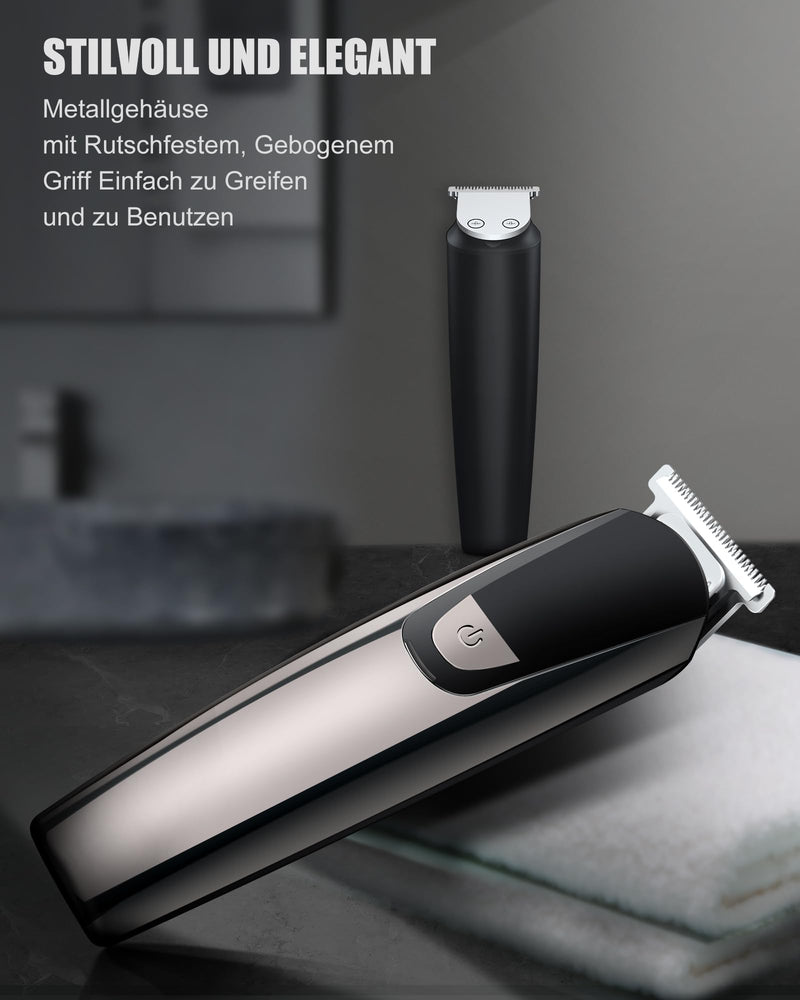 [Australia] - Men's Beard Trimmer, Men's Electric Shaver with Battery Indicator, All-in-1 Nose Hair Trimmer/Beard Trimmer/Trimmer/Hair Trimmer Men's 120 Min Runtime, Face Nose Body 23 Settings 0.8-12 mm, IPX7 Black 3 