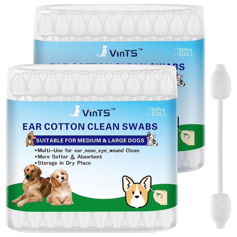 VinTS 100 PCS Cotton Dog Ear Cleaning Swabs, Pet’s Ear Infection Treatment Gourd-Shaped Swabs Prevent Accidental Injuries, Safer Cleaning for Dogs and Cats– Small Size.100% Cotton S-1Pack - PawsPlanet Australia