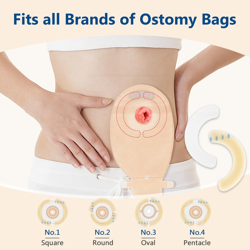[Australia] - DERAYMI 20 PCS Ostomy Barrier Strips, 2 MM Thickness Elastic Colostomy Tape to Stop Leaks, Latex-Free Medical Grade Hydrocolloid Skin Flange Extenders Stoma for Colostomy Ileostomy Bags Pouches Thick version 20PCS 