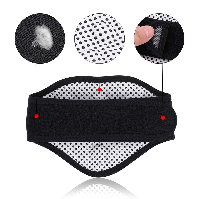 [Australia] - ITODA neck warmer, self-heating neck bandage, magnetic therapy neck support, winter neck protection, neck brace, neck bandage, heat protection, neck bandage with Velcro fastener, neck heating pad, neck pain, black 