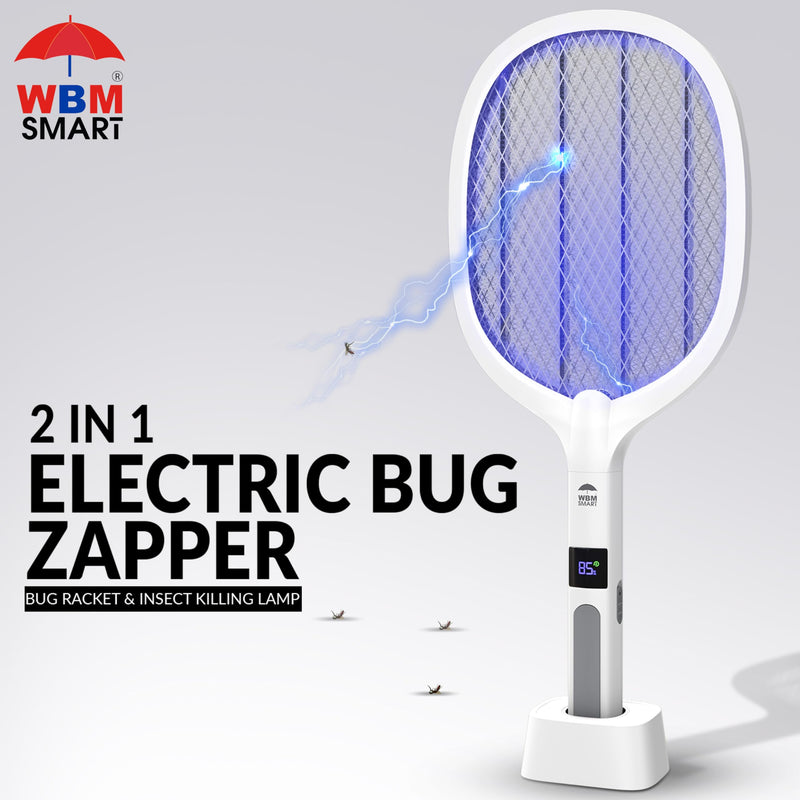[Australia] - 2 in 1 Electric Bug Zapper, Mosquitoes Trap Lamp & Racket, USB Rechargeable Electric Fly Swatter for Home and Outdoor Powerful Grid 3-Layer Safety Mesh Safe to Touch 