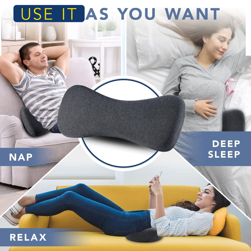 [Australia] - Lumbar Support Pillow for Sleeping Memory Foam Lumbar Pillow for Lower Back Pain Relief Back Support Pillow for Side,Back and Stomach Sleepers-Bed Wedge Bolster Pillow Bed Rest Pillow Standard 