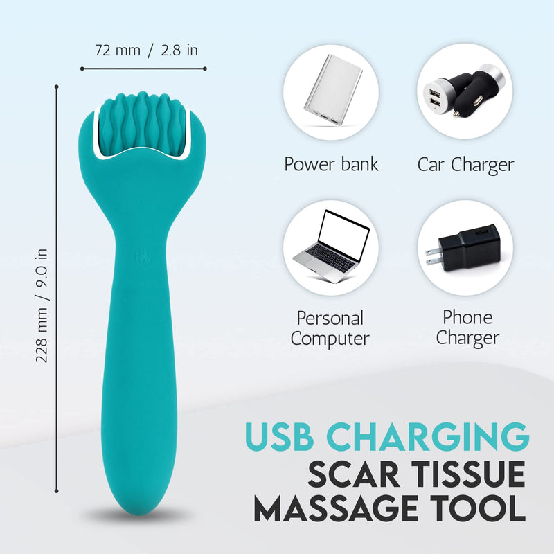 [Australia] - Scar Roller, Scar Tissue Massager for Post-Surgery Recovery, Silicone Ice Massage for Post-Surgery Incision Swelling and Soreness, Joint Roller for Improved Range of Motion and Flexibility. Teal 
