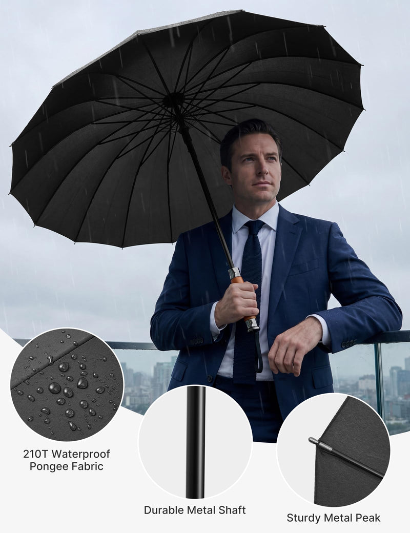 G4Free 54 Inch Strong Windproof Large Umbrella for Rain 62 Inch Automatic Open Golf Umbrella Oversize